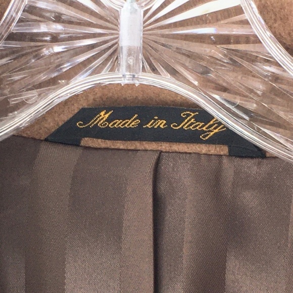 Louis Dell' Olio Mens Overcoat Cashmere Winter Brown Trench Coat Sz 46L - Picture 12 of 16